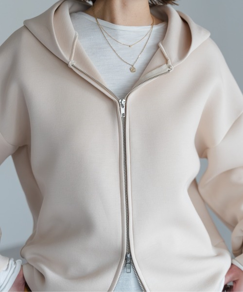 Bonjour Sagan（ボンジュールサガン）の「ダンボールジップパーカー（パーカー・レディース・ライトベージュ/ライトグレー・FREE）」の18枚目の写真