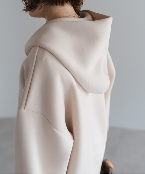 Bonjour Sagan（ボンジュールサガン）の「ダンボールジップパーカー（パーカー・レディース・ライトベージュ/ライトグレー・FREE）」の19枚目の写真