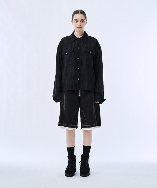PHILTHEORY(フィルセオリー)の「Layered shorts pants / レイヤードショーツパンツ(その他パンツ・メンズ・グレイッシュベージュ/ブラック・3/2/1)」の3枚目の写真