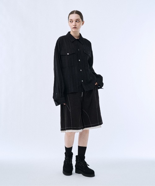PHILTHEORY(フィルセオリー)の「Layered shorts pants / レイヤードショーツパンツ(その他パンツ・メンズ・グレイッシュベージュ/ブラック・3/2/1)」の6枚目の写真