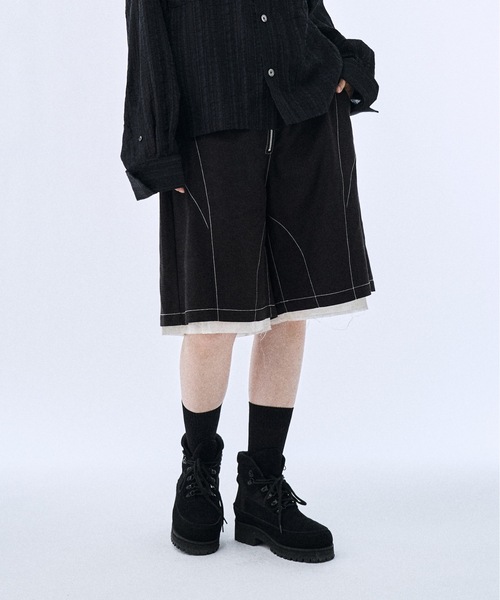 PHILTHEORY(フィルセオリー)の「Layered shorts pants / レイヤードショーツパンツ(その他パンツ・メンズ・グレイッシュベージュ/ブラック・3/2/1)」の8枚目の写真