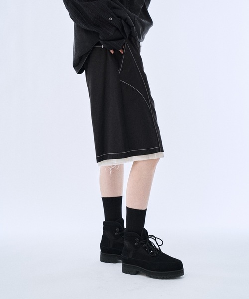 PHILTHEORY(フィルセオリー)の「Layered shorts pants / レイヤードショーツパンツ(その他パンツ・メンズ・グレイッシュベージュ/ブラック・3/2/1)」の9枚目の写真