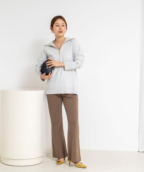 NOLLEY’S（ノーリーズ）の「ウォッシャブルピグメント加工フレアカットソーパンツ（その他パンツ・レディース・ブラウン/チャコールグレー・38）」の6枚目の写真