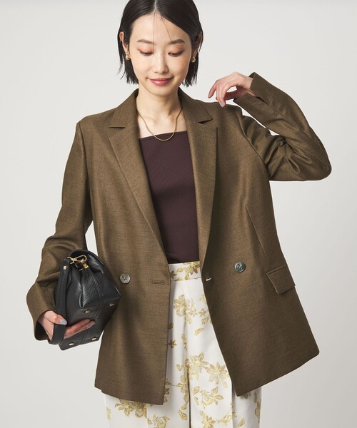 green label relaxing（グリーンレーベルリラクシング）の「［size SHORTあり］リネンライク 2B ジャケット（テーラードジャケット・レディース・ナチュラル/ブラウン/ネイビー・SHORT/36/38/40）」の14枚目の写真