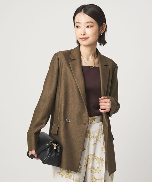 green label relaxing（グリーンレーベルリラクシング）の「［size SHORTあり］リネンライク 2B ジャケット（テーラードジャケット・レディース・ナチュラル/ブラウン/ネイビー・SHORT/36/38/40）」の12枚目の写真