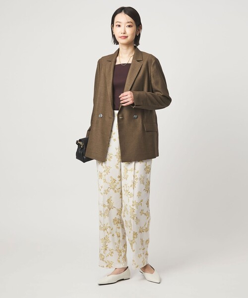 green label relaxing（グリーンレーベルリラクシング）の「［size SHORTあり］リネンライク 2B ジャケット（テーラードジャケット・レディース・ナチュラル/ブラウン/ネイビー・SHORT/36/38/40）」の11枚目の写真