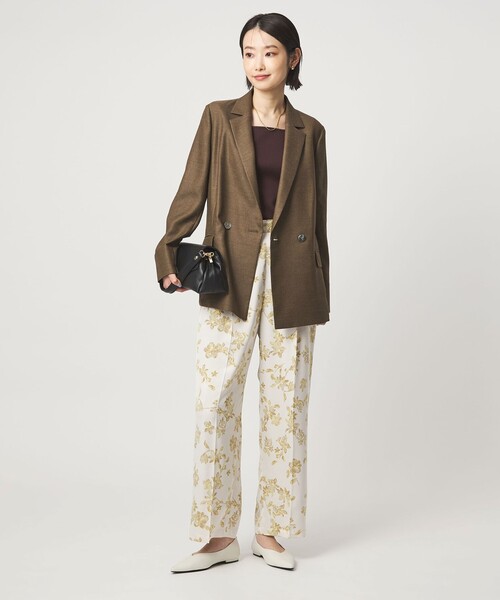 green label relaxing（グリーンレーベルリラクシング）の「［size SHORTあり］リネンライク 2B ジャケット（テーラードジャケット・レディース・ナチュラル/ブラウン/ネイビー・SHORT/36/38/40）」の10枚目の写真