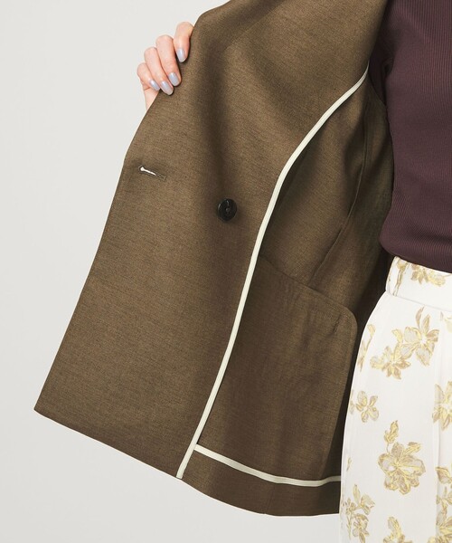 green label relaxing（グリーンレーベルリラクシング）の「［size SHORTあり］リネンライク 2B ジャケット（テーラードジャケット・レディース・ナチュラル/ブラウン/ネイビー・SHORT/36/38/40）」の22枚目の写真