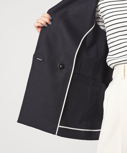 green label relaxing（グリーンレーベルリラクシング）の「［size SHORTあり］リネンライク 2B ジャケット（テーラードジャケット・レディース・ナチュラル/ブラウン/ネイビー・SHORT/36/38/40）」の20枚目の写真