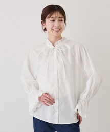 Jayro（ジャイロ）の「ネックフリルキャンディ袖ブラウス（シャツ/ブラウス）」