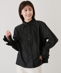 Jayro（ジャイロ）の「ネックフリルキャンディ袖ブラウス（シャツ/ブラウス）」