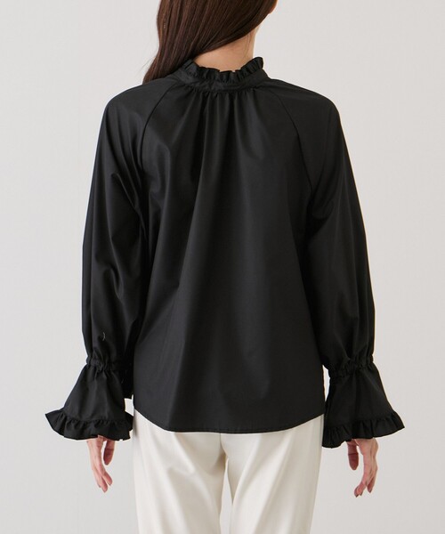 Jayro（ジャイロ）の「ネックフリルキャンディ袖ブラウス（シャツ/ブラウス・レディース・ブラック/サックスブルー/ホワイト系その他・M）」の17枚目の写真