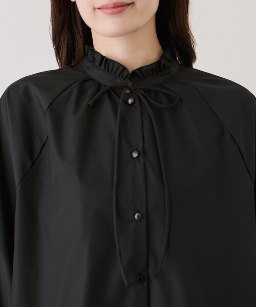 Jayro（ジャイロ）の「ネックフリルキャンディ袖ブラウス（シャツ/ブラウス・レディース・ブラック/サックスブルー/ホワイト系その他・M）」の18枚目の写真