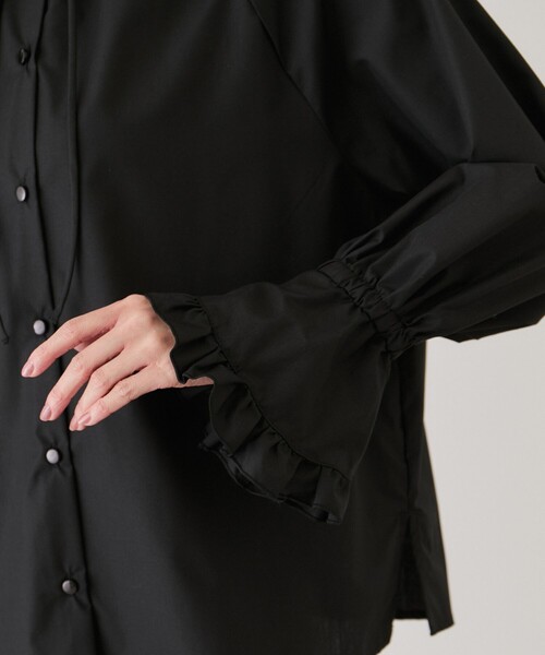 Jayro（ジャイロ）の「ネックフリルキャンディ袖ブラウス（シャツ/ブラウス・レディース・ブラック/サックスブルー/ホワイト系その他・M）」の21枚目の写真