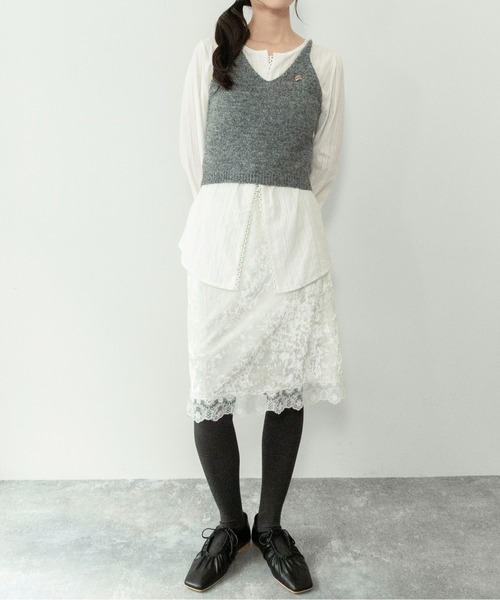 on:nue（オンニュ）の「【on:nue】[着用動画あり！] マルチストラップニットべスト（ニット/セーター・レディース・ブラウン/ピンク/グレー・FREE）」の22枚目の写真