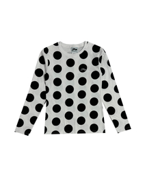 TANSANMAGNESIUM（タンサン マグネシウム）の「ドットパターンロングスリーブ（ホワイト/ブラック）（Tシャツ/カットソー）」