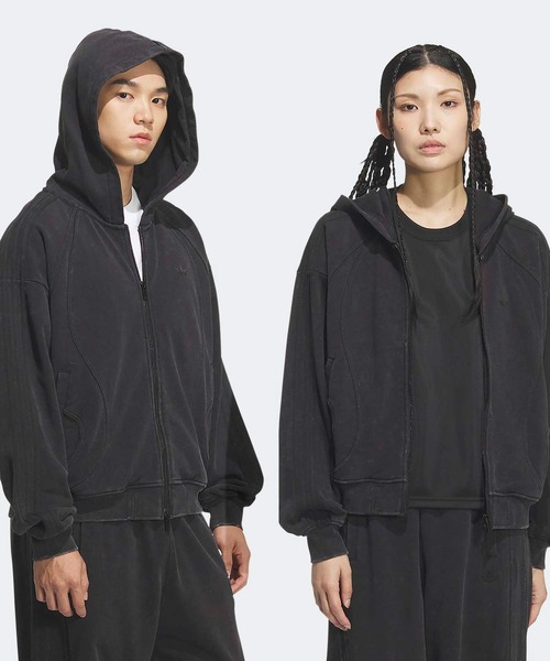 adidas(アディダス)の「TG FZ パーカー / アディダスオリジナルス adidas Originals(パーカー・メンズ・ブラック/グレー・3XL/XX-LARGE/X-SMALL/SMALL/X-LARGE/LARGE/MEDIUM)」の1枚目の写真