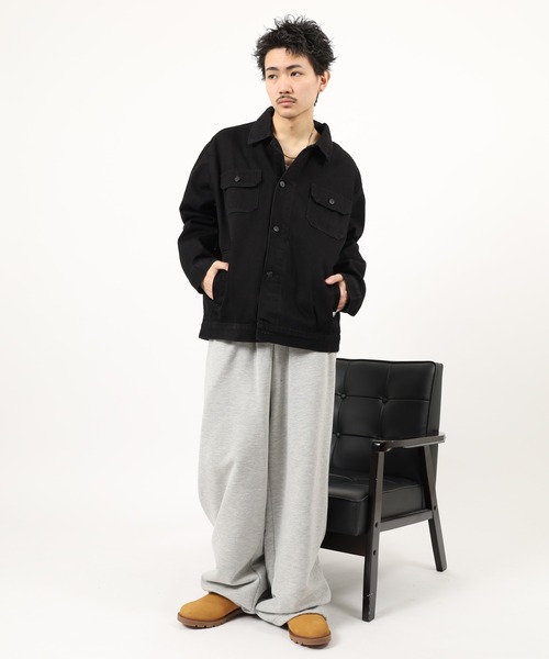 PRO CLUB （プロクラブ）の「PRO CLUB TWILL TRUCKER JKT ヘビーウェイトツイル トラッカージャケット（カバーオール・メンズ・ブラック・3XL/2XL/S/M/L/XL）」の2枚目の写真
