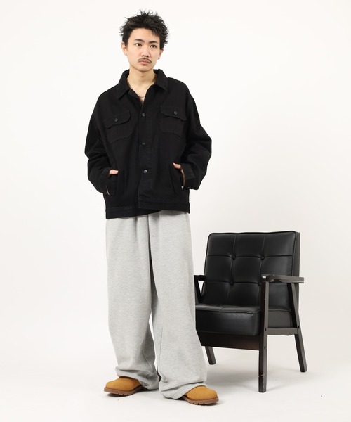 PRO CLUB （プロクラブ）の「PRO CLUB TWILL TRUCKER JKT ヘビーウェイトツイル トラッカージャケット（カバーオール・メンズ・ブラック・3XL/2XL/S/M/L/XL）」の3枚目の写真