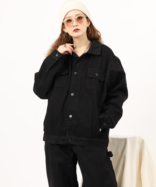 PRO CLUB （プロクラブ）の「PRO CLUB TWILL TRUCKER JKT ヘビーウェイトツイル トラッカージャケット（カバーオール・メンズ・ブラック・3XL/2XL/S/M/L/XL）」の9枚目の写真