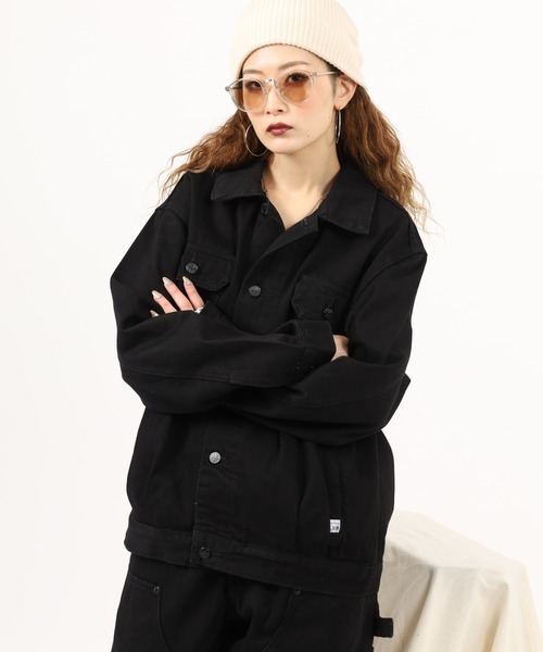PRO CLUB （プロクラブ）の「PRO CLUB TWILL TRUCKER JKT ヘビーウェイトツイル トラッカージャケット（カバーオール・メンズ・ブラック・3XL/2XL/S/M/L/XL）」の10枚目の写真