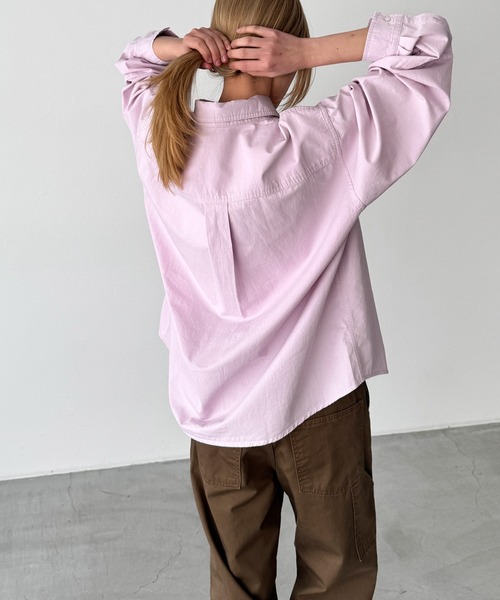 CANAL JEAN(キャナルジーン)の「El mar コットン無地オーバーシャツ(シャツ/ブラウス・レディース・ピンク/アイボリー/サックスブルー・ONE SIZE)」の11枚目の写真