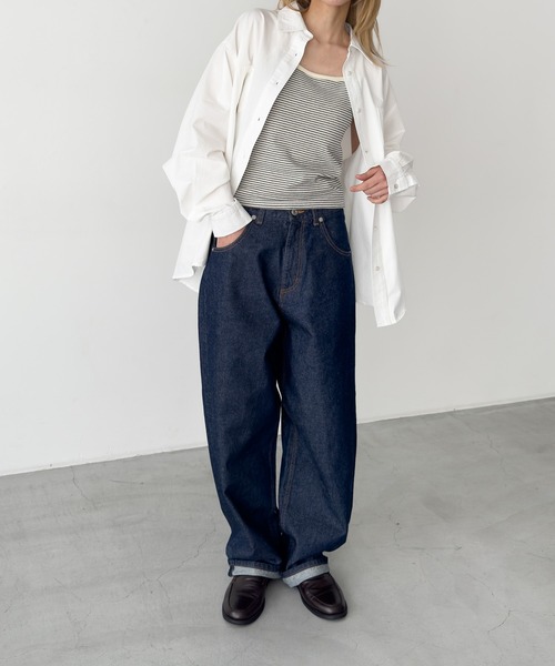 CANAL JEAN(キャナルジーン)の「El mar コットン無地オーバーシャツ(シャツ/ブラウス・レディース・ピンク/アイボリー/サックスブルー・ONE SIZE)」の9枚目の写真