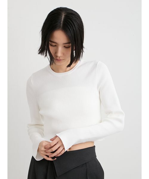 MIESROHE(ミースロエ)の「organicRIBコンパクトニット(ニット/セーター・レディース・ホワイト/その他/ライトピンク/イエロー・F)」の1枚目の写真