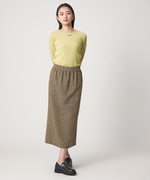 CITEN（シテン）の「＜CITEN＞チェックスカート（スカート・レディース・ベージュ/ダークグレー・M/S）」の5枚目の写真