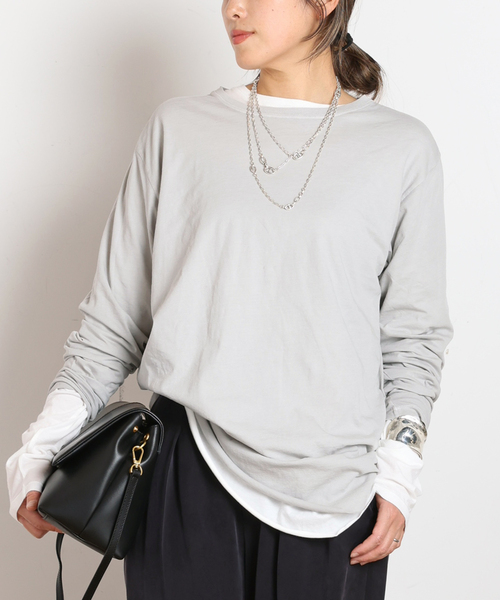 GOOD ROCK SPEED(グッドロックスピード)の「【GOOD ROCK SPEED / グッドロックスピード】別注LONG SLEEVE PACK T(Tシャツ/カットソー・レディース・チャコールグレー/ベージュ系その他・FREE)」の1枚目の写真