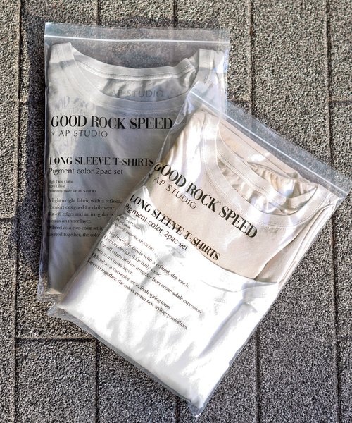GOOD ROCK SPEED(グッドロックスピード)の「【GOOD ROCK SPEED / グッドロックスピード】別注LONG SLEEVE PACK T(Tシャツ/カットソー・レディース・チャコールグレー/ベージュ系その他・FREE)」の3枚目の写真