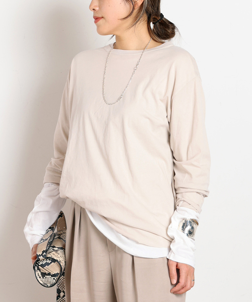 GOOD ROCK SPEED(グッドロックスピード)の「【GOOD ROCK SPEED / グッドロックスピード】別注LONG SLEEVE PACK T(Tシャツ/カットソー・レディース・チャコールグレー/ベージュ系その他・FREE)」の4枚目の写真