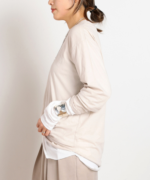 GOOD ROCK SPEED(グッドロックスピード)の「【GOOD ROCK SPEED / グッドロックスピード】別注LONG SLEEVE PACK T(Tシャツ/カットソー・レディース・チャコールグレー/ベージュ系その他・FREE)」の5枚目の写真
