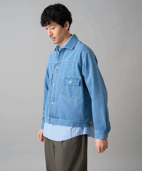 a.v.v（アーヴェヴェ）の「【洗濯機で洗える】ワイドシルエットデニムジャケット（デニムジャケット・メンズ・ブラック/ブルー・46/48）」の13枚目の写真