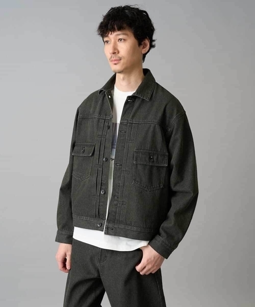 a.v.v（アーヴェヴェ）の「【洗濯機で洗える】ワイドシルエットデニムジャケット（デニムジャケット・メンズ・ブラック/ブルー・46/48）」の16枚目の写真