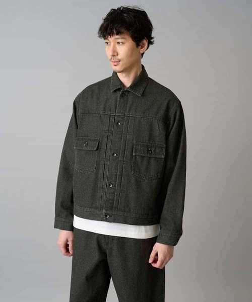 a.v.v（アーヴェヴェ）の「【洗濯機で洗える】ワイドシルエットデニムジャケット（デニムジャケット・メンズ・ブラック/ブルー・46/48）」の17枚目の写真