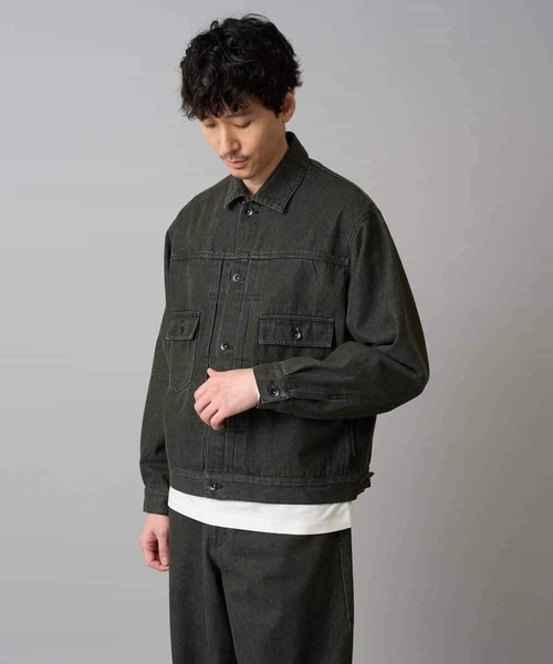 a.v.v（アーヴェヴェ）の「【洗濯機で洗える】ワイドシルエットデニムジャケット（デニムジャケット・メンズ・ブラック/ブルー・46/48）」の18枚目の写真