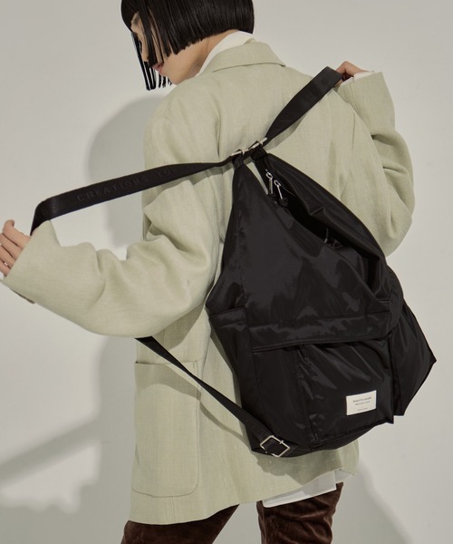 beautiful people（ビューティフルピープル）の「【beautiful people/ビューティフルピープル】《STUDIOUS別注》《新型》3WAYナイロンショルダーバッグ（ショルダーバッグ・レディース・ブラック・FREE）」の7枚目の写真