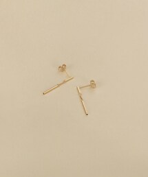 K10ホロウレクタングルハンギングピアス