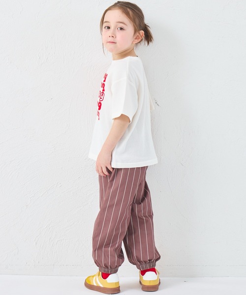 pairmanon(ペアマノン)の「【さらっとワッフル】ユニセックス 配色ロゴ 半袖Tシャツ(Tシャツ/カットソー・キッズ・ライトイエロー/ピンク/ホワイト・90/100/110/120/130/140/150)」の7枚目の写真