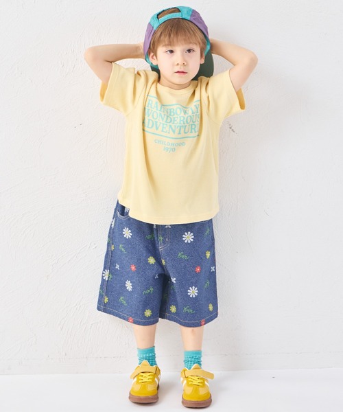 pairmanon(ペアマノン)の「【さらっとワッフル】ユニセックス 配色ロゴ 半袖Tシャツ(Tシャツ/カットソー・キッズ・ライトイエロー/ピンク/ホワイト・90/100/110/120/130/140/150)」の10枚目の写真