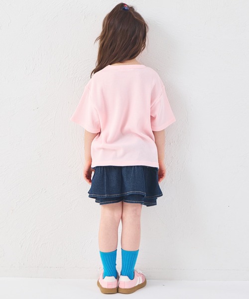 pairmanon(ペアマノン)の「【さらっとワッフル】ユニセックス 配色ロゴ 半袖Tシャツ(Tシャツ/カットソー・キッズ・ライトイエロー/ピンク/ホワイト・90/100/110/120/130/140/150)」の15枚目の写真