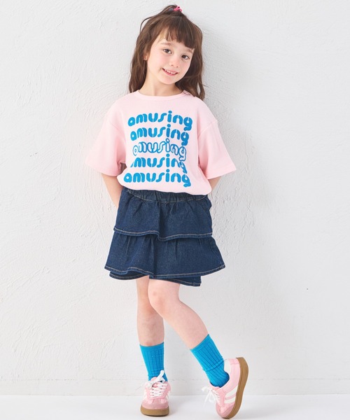 pairmanon(ペアマノン)の「【さらっとワッフル】ユニセックス 配色ロゴ 半袖Tシャツ(Tシャツ/カットソー・キッズ・ライトイエロー/ピンク/ホワイト・90/100/110/120/130/140/150)」の16枚目の写真