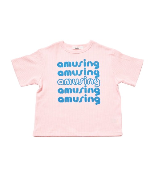 pairmanon(ペアマノン)の「【さらっとワッフル】ユニセックス 配色ロゴ 半袖Tシャツ(Tシャツ/カットソー・キッズ・ライトイエロー/ピンク/ホワイト・90/100/110/120/130/140/150)」の20枚目の写真