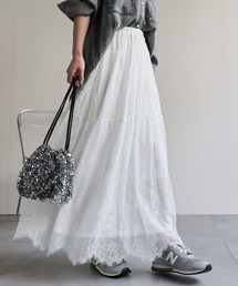 ap retro | イージーレースリラックススカート / ペチスカート付き・ウエストゴム(スカート)