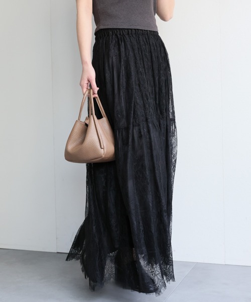 ap retro(アプレトロ)の「イージーレースリラックススカート / ペチスカート付き・ウエストゴム(スカート・レディース・ブラック/ホワイト・FREE)」の16枚目の写真