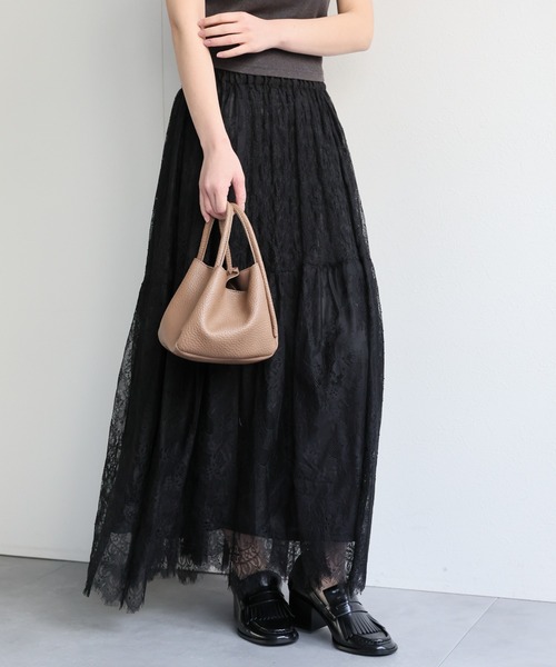 ap retro(アプレトロ)の「イージーレースリラックススカート / ペチスカート付き・ウエストゴム(スカート・レディース・ブラック/ホワイト・FREE)」の18枚目の写真