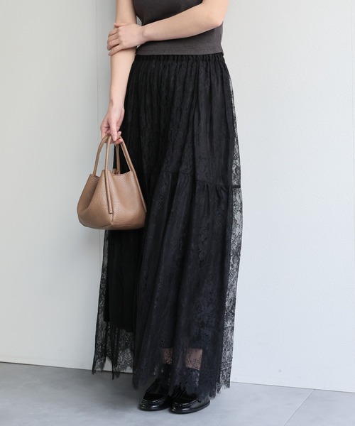 ap retro(アプレトロ)の「イージーレースリラックススカート / ペチスカート付き・ウエストゴム(スカート・レディース・ブラック/ホワイト・FREE)」の13枚目の写真