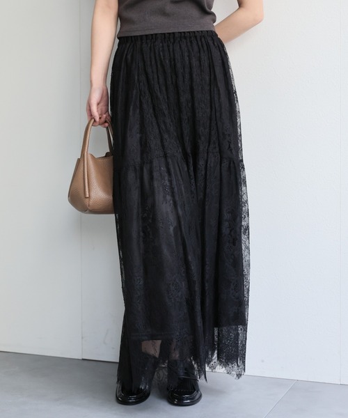 ap retro(アプレトロ)の「イージーレースリラックススカート / ペチスカート付き・ウエストゴム(スカート・レディース・ブラック/ホワイト・FREE)」の15枚目の写真