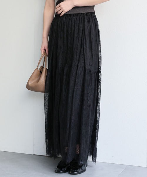 ap retro(アプレトロ)の「イージーレースリラックススカート / ペチスカート付き・ウエストゴム(スカート・レディース・ブラック/ホワイト・FREE)」の19枚目の写真